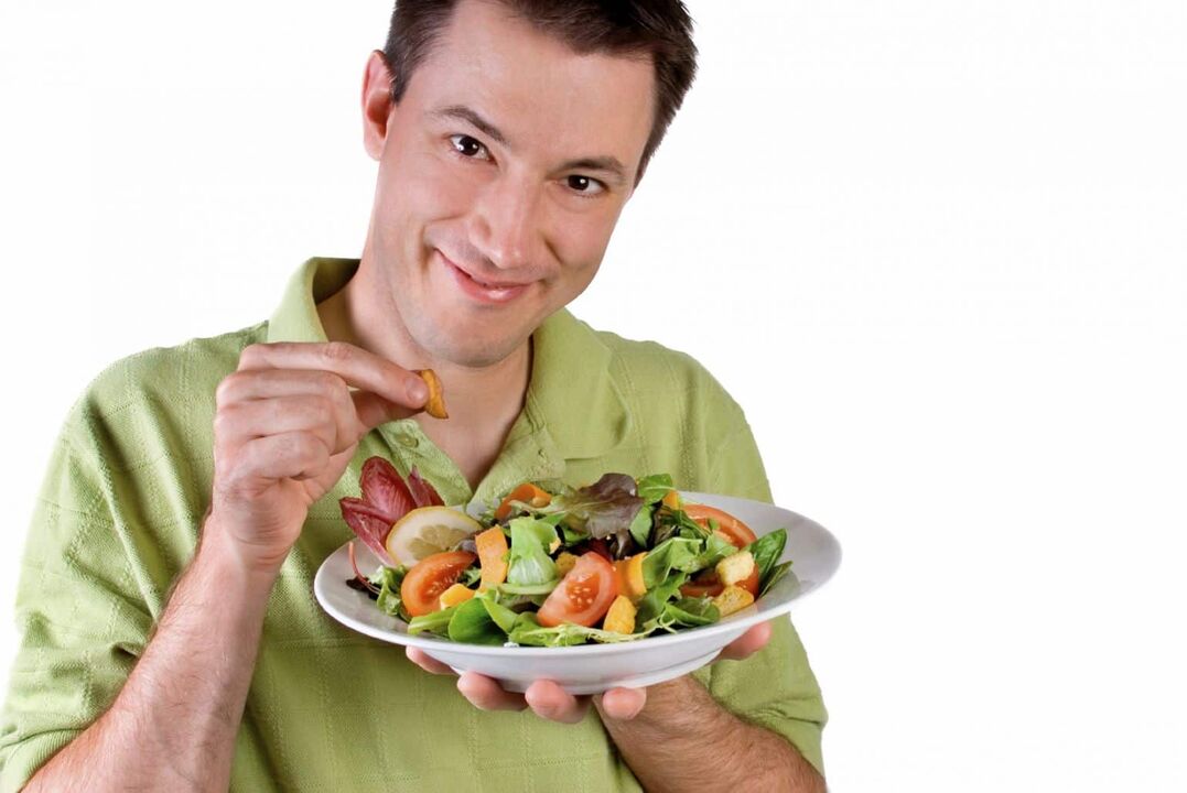 ensalada de verduras para la potencia masculina